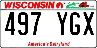 WI license plate 497YGX