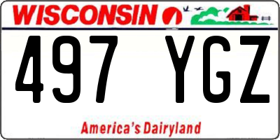 WI license plate 497YGZ