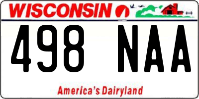 WI license plate 498NAA