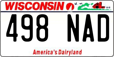 WI license plate 498NAD