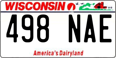 WI license plate 498NAE