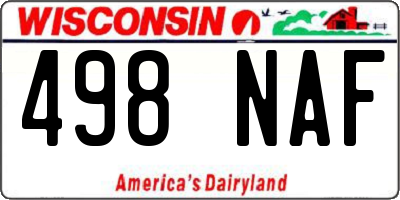 WI license plate 498NAF