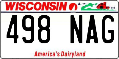 WI license plate 498NAG