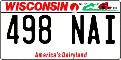 WI license plate 498NAI