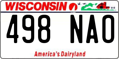 WI license plate 498NAO