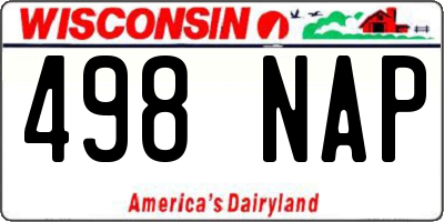 WI license plate 498NAP