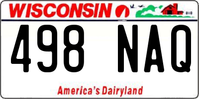 WI license plate 498NAQ