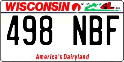 WI license plate 498NBF