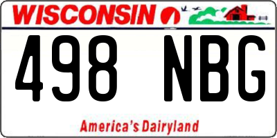 WI license plate 498NBG