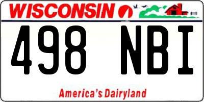 WI license plate 498NBI