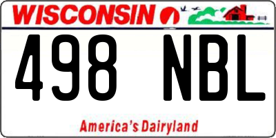 WI license plate 498NBL