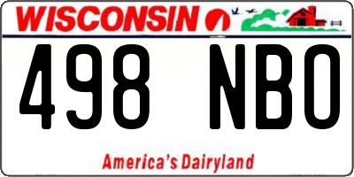 WI license plate 498NBO