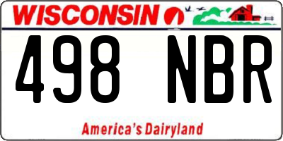 WI license plate 498NBR
