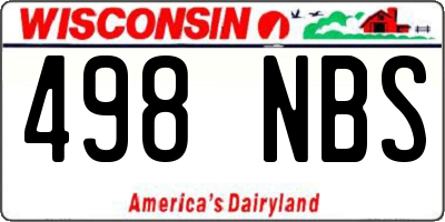 WI license plate 498NBS