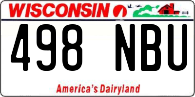 WI license plate 498NBU