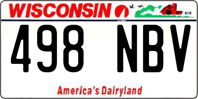 WI license plate 498NBV
