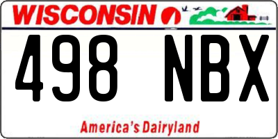 WI license plate 498NBX