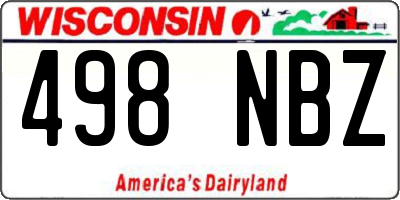 WI license plate 498NBZ