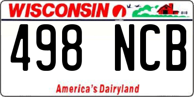 WI license plate 498NCB