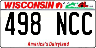 WI license plate 498NCC