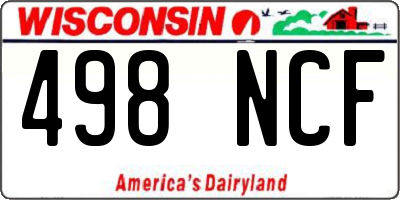 WI license plate 498NCF