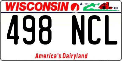 WI license plate 498NCL