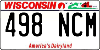 WI license plate 498NCM