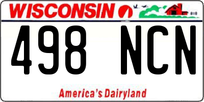 WI license plate 498NCN