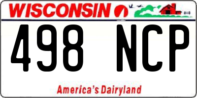 WI license plate 498NCP