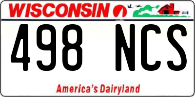 WI license plate 498NCS