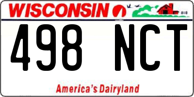 WI license plate 498NCT