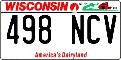 WI license plate 498NCV
