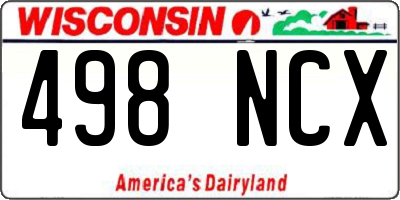 WI license plate 498NCX