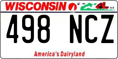 WI license plate 498NCZ