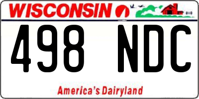 WI license plate 498NDC