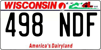 WI license plate 498NDF