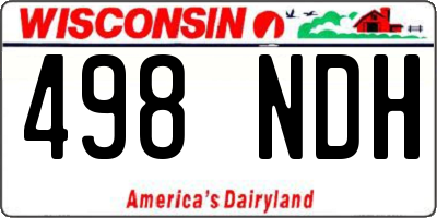 WI license plate 498NDH