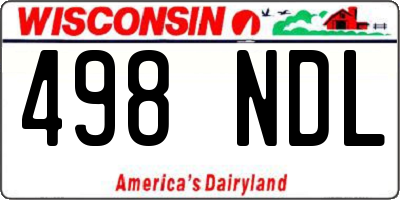 WI license plate 498NDL