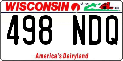 WI license plate 498NDQ