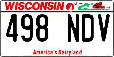 WI license plate 498NDV