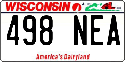 WI license plate 498NEA