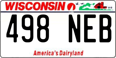 WI license plate 498NEB