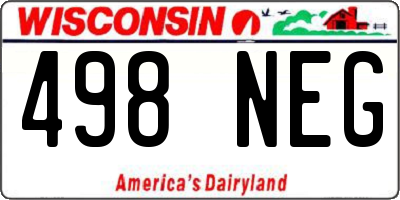 WI license plate 498NEG