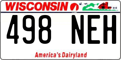 WI license plate 498NEH