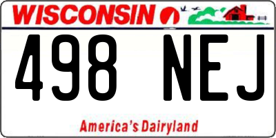 WI license plate 498NEJ