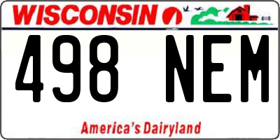 WI license plate 498NEM