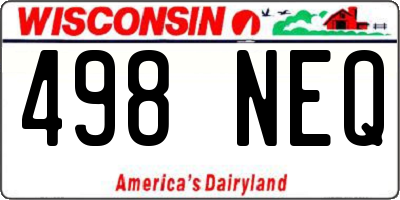 WI license plate 498NEQ