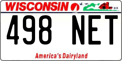 WI license plate 498NET