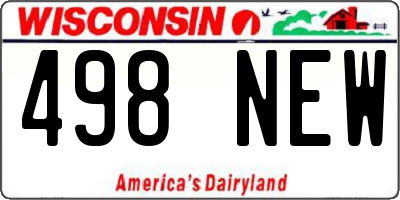 WI license plate 498NEW