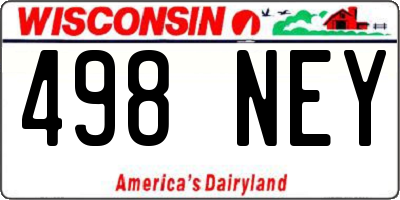 WI license plate 498NEY
